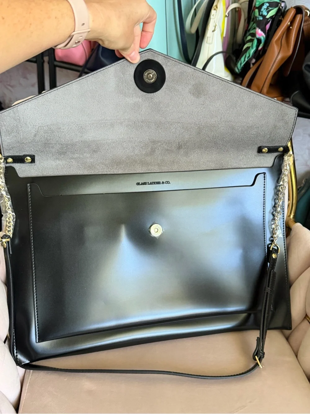 Glass Ladder & Co. The Hepburn Black Vegan Leather Laptop Bag / Document Holder